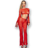 Chilirose - Cr 4648 Haut Et Pantalon Rouge S/L